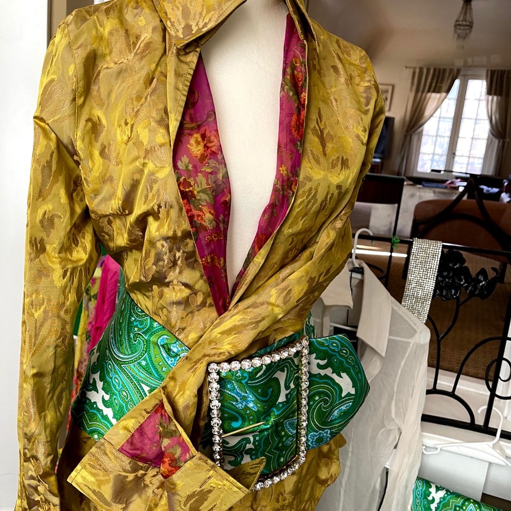 Vintage Dolce & Gabbana Gold floral jacquard lamé